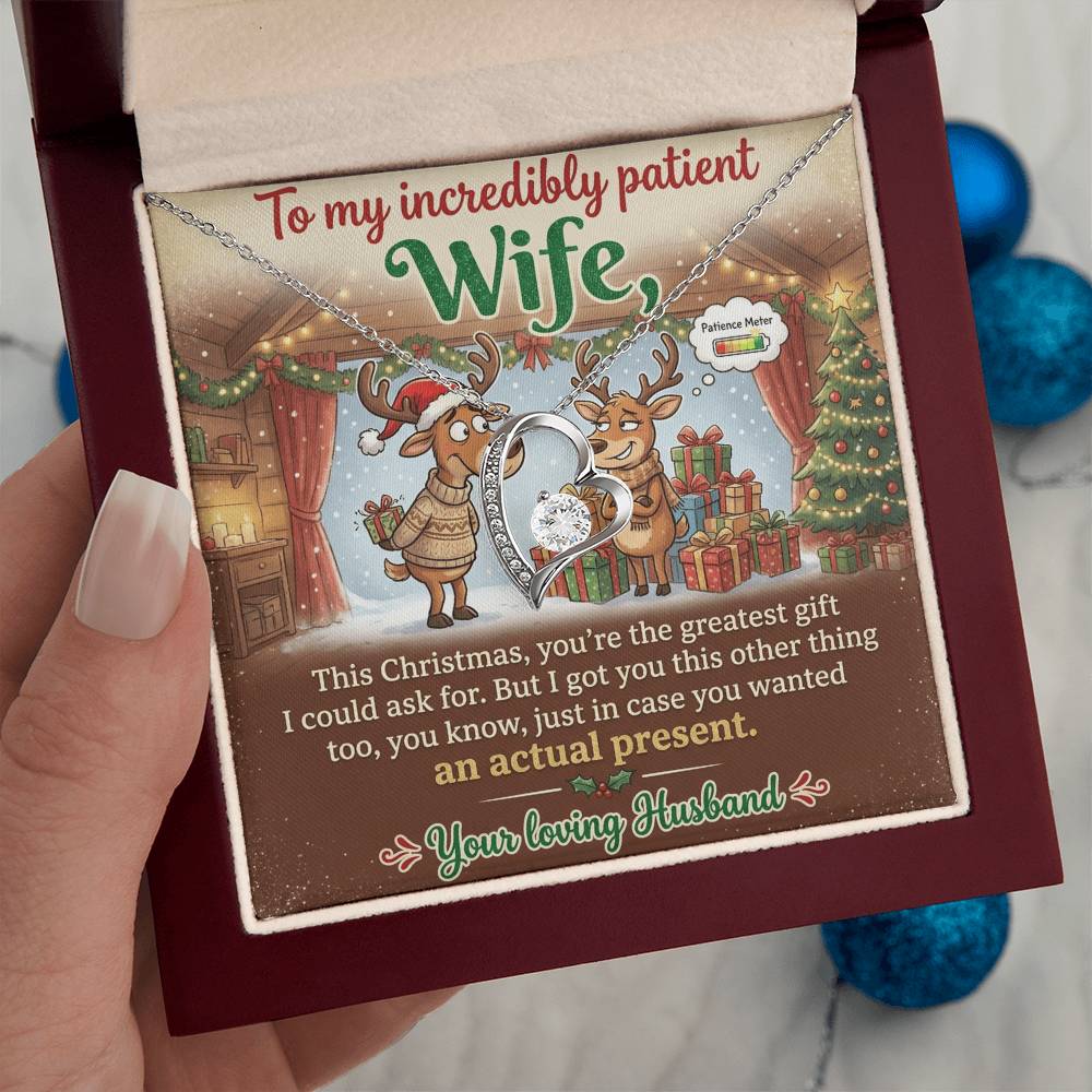 To My Incredibly Patient Wife Necklace From Husband, Funny Christmas Gift For Her, Love Knot Necklace-LKN54296