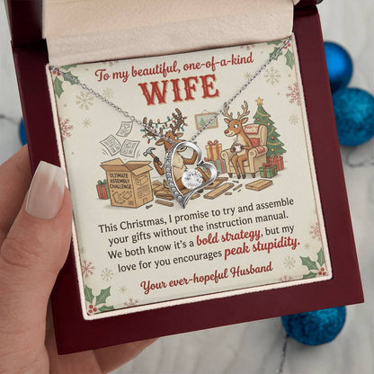 To My Wife Necklace From Husband, Funny Christmas Gift, Holiday Present for Her - Love Knot Necklace-LKN77334