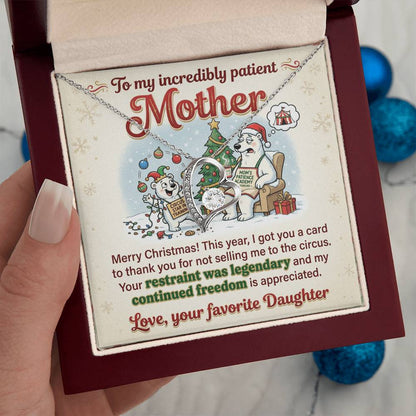 To My Mother Necklace From Daughter, Funny Christmas Gift For Mom, Holiday Appreciation Gift - Love Knot Necklace-LKN45568