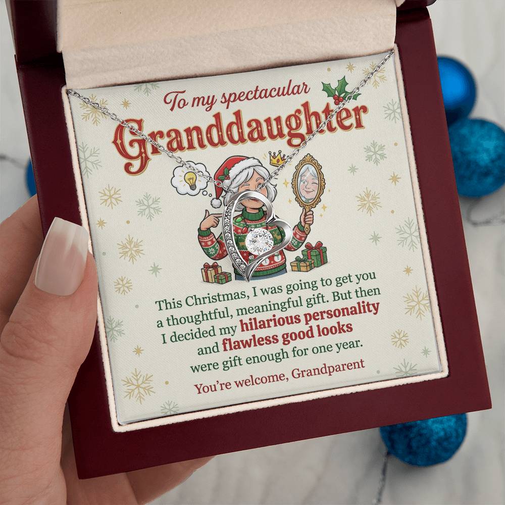 To My Granddaughter Necklace From Grandparent, Christmas Gift, Birthday Present For Her, My Greatest Pride Gift - Love Knot Necklace-LKN63044