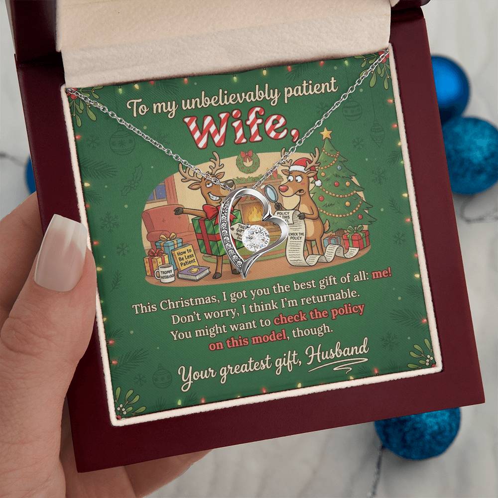 To My Wife Necklace From Husband, Funny Christmas Gift, Romantic Anniversary Gift for Her, Love Knot Necklace-LKN50129