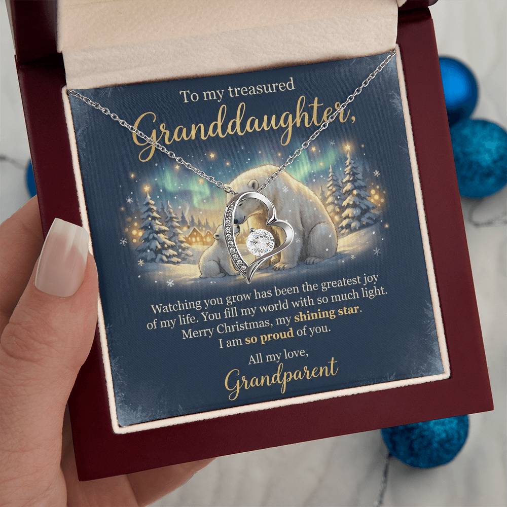 To My Granddaughter Necklace From Grandparent, Merry Christmas Gift, Sentimental Xmas Present, Love Knot Necklace-LKN59789