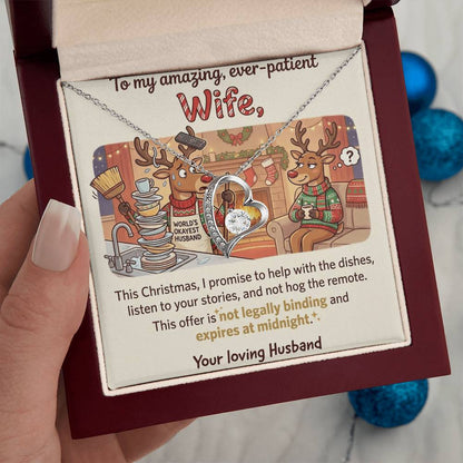 To My Wife Necklace From Husband, Funny Christmas Gift for Wife, Anniversary, Birthday Gift - Love Knot Necklace-LKN88569