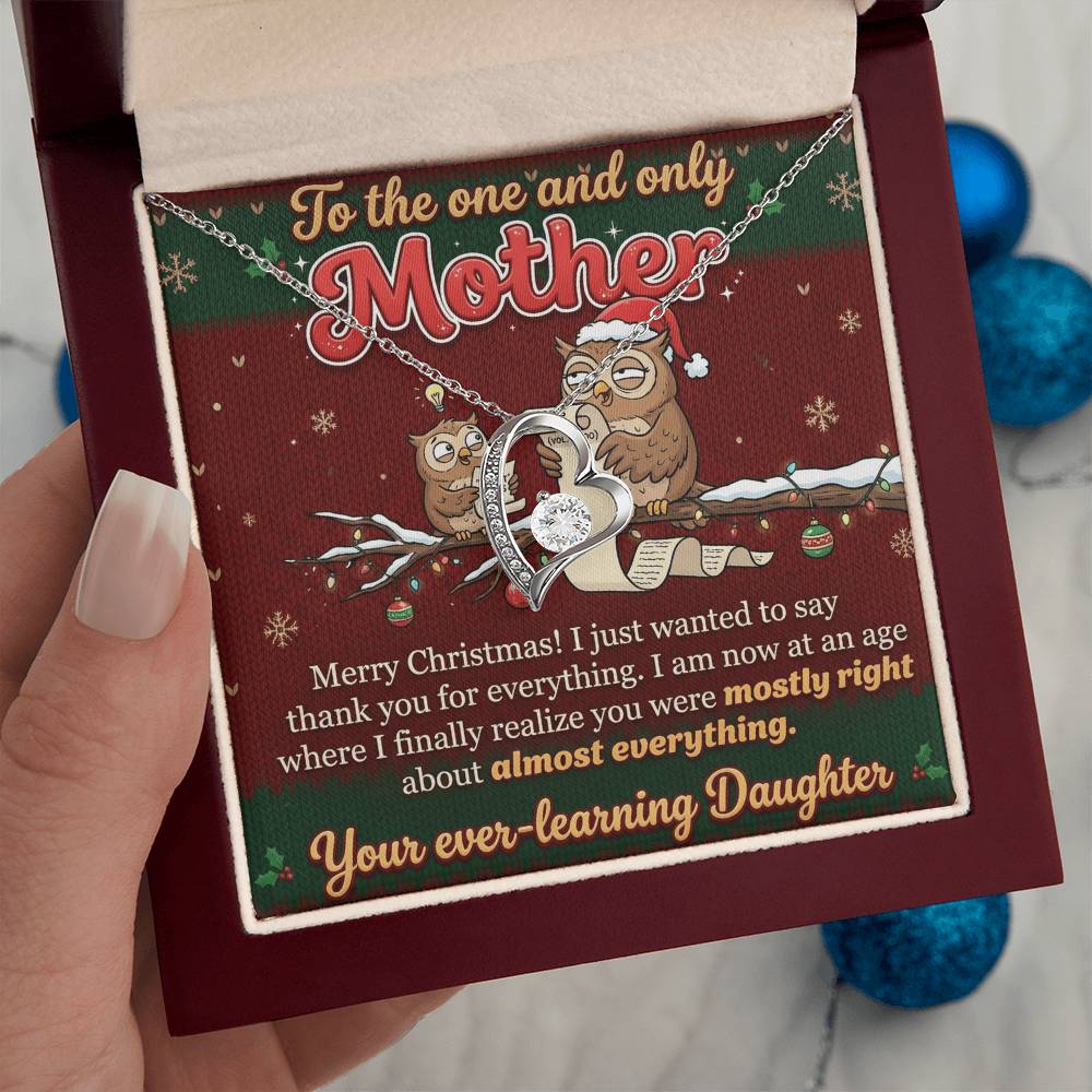 To My Mother Necklace From Daughter, Funny Christmas Gift, Holiday Present For Mom - Love Knot Necklace-LKN64879