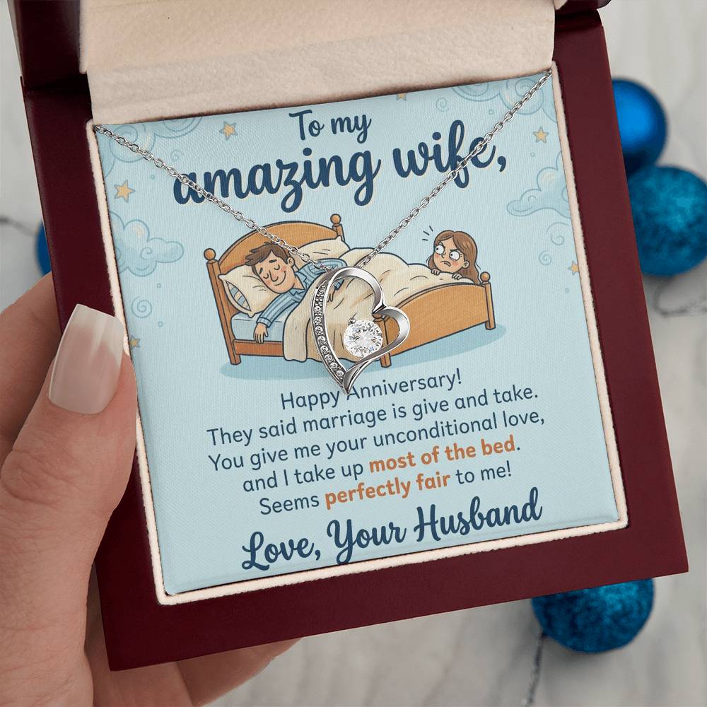 To My Wife Necklace From Your Husband, Funny Anniversary Gift for Her, Marriage Present - Love Knot Necklace-LKN15124