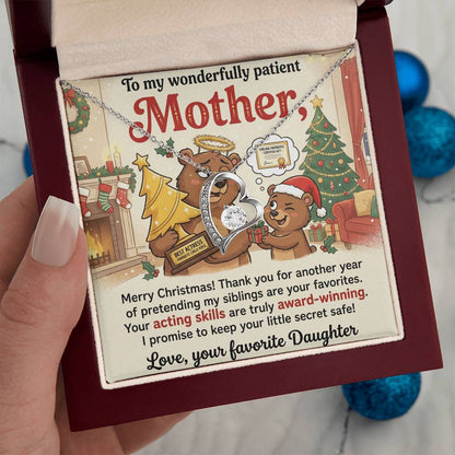 To My Mother Necklace From Daughter, Funny Christmas Gift for Mom, Mother's Day Gift, Love Knot Necklace-LKN88983