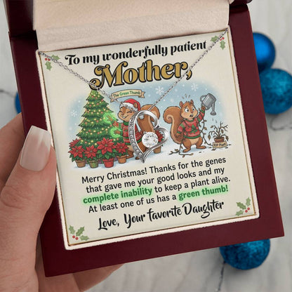 To My Mother Necklace From Daughter, Funny Christmas Gift For Mom, Holiday Present, Love Knot Necklace-LKN11476