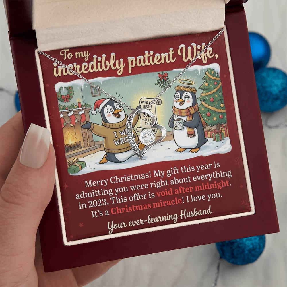 To My Wife Necklace From Husband, Funny Christmas Gift, Admitting You Were Right Xmas Present for Her, Love Knot Necklace-LKN65688