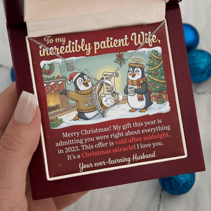 To My Wife Necklace From Husband, Funny Christmas Gift, Admitting You Were Right Xmas Present for Her, Love Knot Necklace-LKN65688