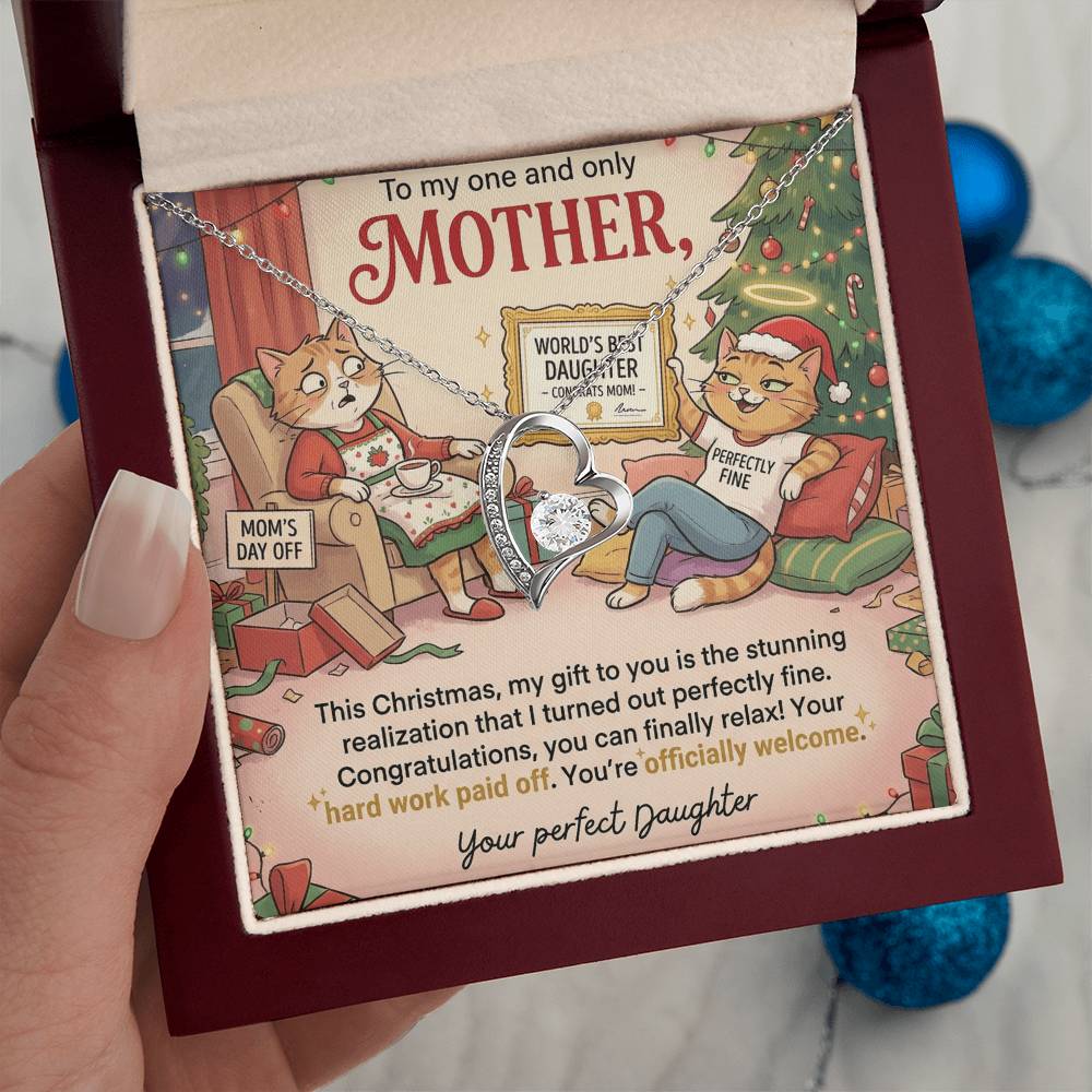 To My Mother Necklace From Daughter, Funny Christmas Gift For Mom, Hard Work Paid Off, Love Knot Necklace-LKN94846