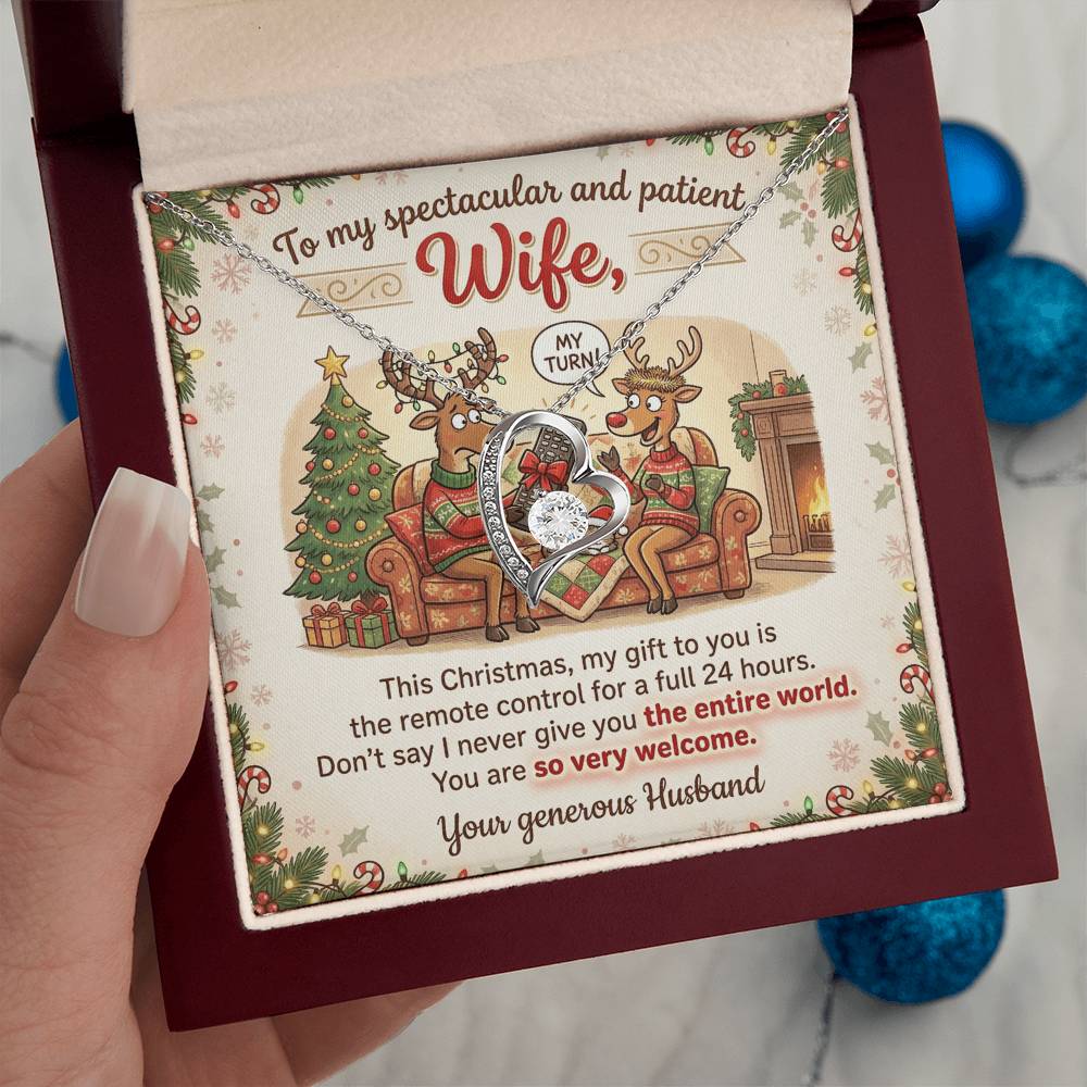 To My Wife Necklace From Husband, Funny Christmas Gift, Holiday Present For Her - Love Knot Necklace-LKN43976