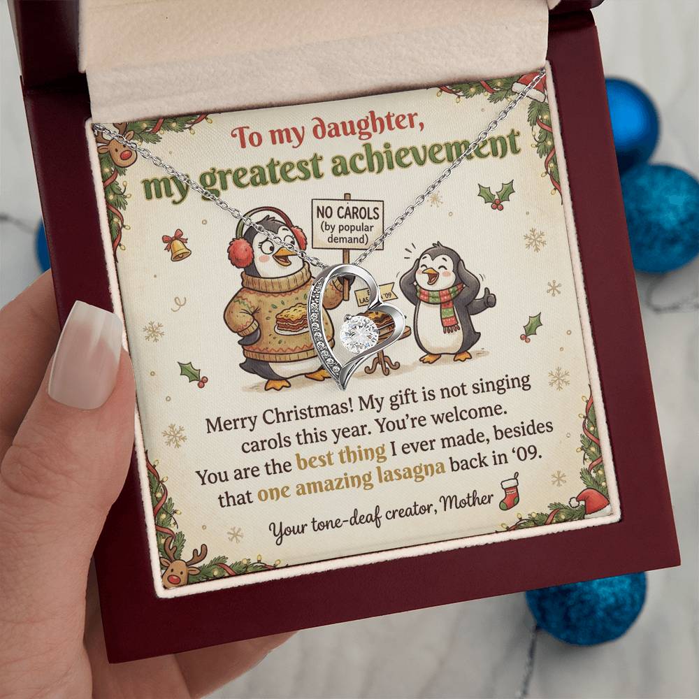 To My Daughter Necklace From Mother, Funny Christmas Gift, Best Thing I Ever Made, Xmas Present From Mom, Love Knot Necklace-LKN24923