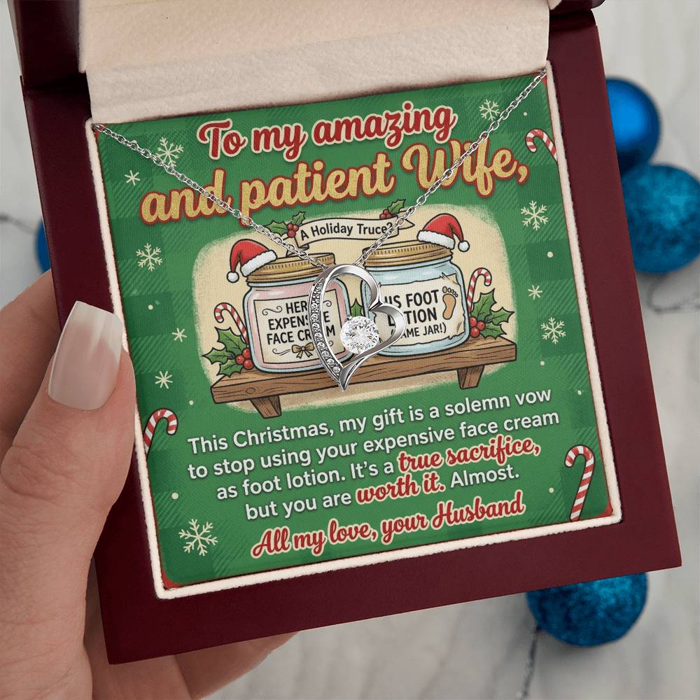 To My Wife Necklace From Husband, Funny Christmas Gift, Holiday Present for Her, Love Knot Necklace-LKN12201