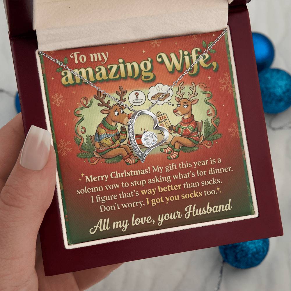To My Wife Necklace From Husband, Funny Christmas Gift For Her, Romantic Husband To Wife Gift, Love Knot Necklace-LKN49311