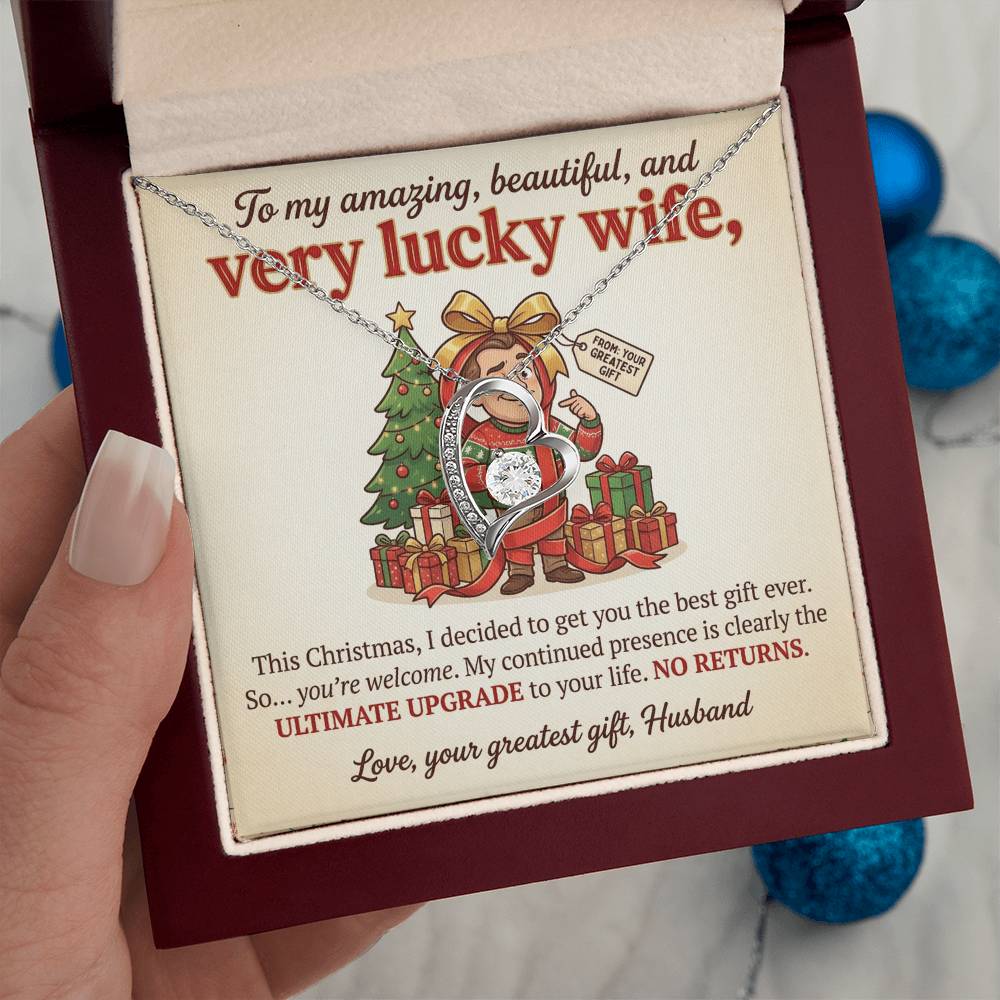 To My Wife Necklace From Husband - Funny Christmas Gift For Wife, Humorous Holiday Gift - Love Knot Necklace-LKN57418