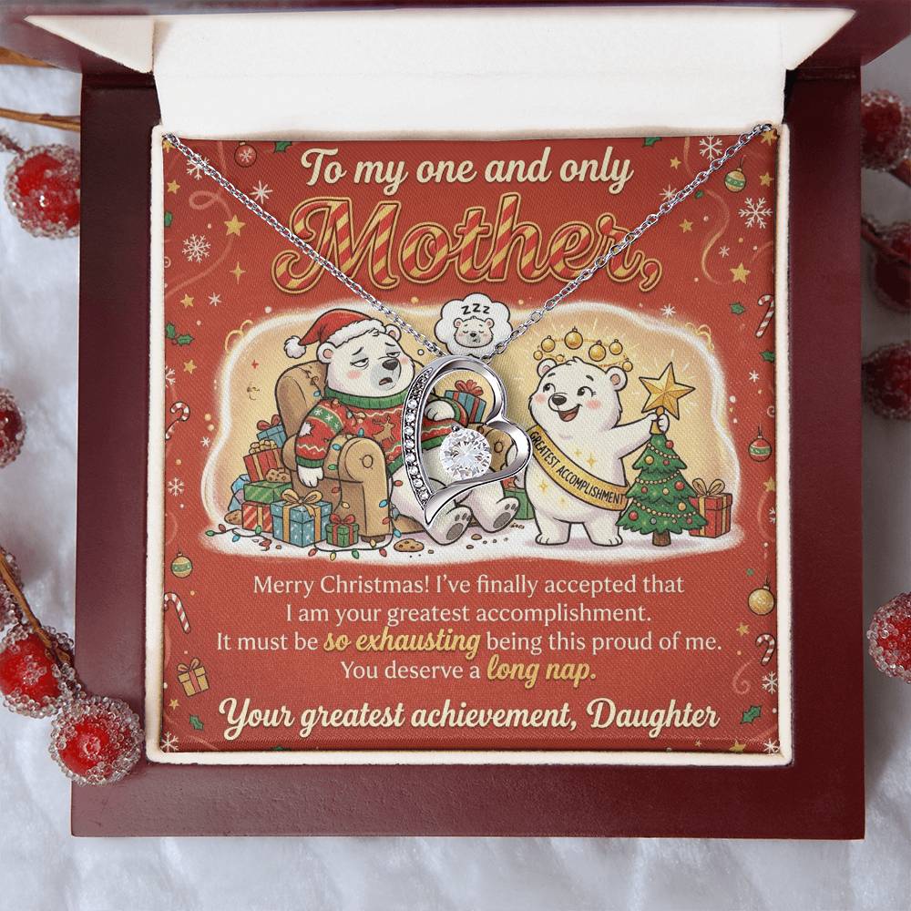 To My Mother Necklace From Daughter, Funny Christmas Gift for Mom, Birthday Present - Love Knot Necklace-LKN12082