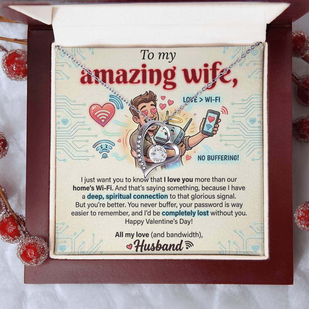 To My Wife Necklace From Husband, Funny Valentine's Day Gift, Romantic Anniversary Gift, Love Knot Necklace-LKN18779