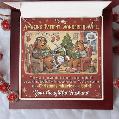 To My Wife Necklace From Husband, Funny Christmas Gift for Her, Xmas Romantic Gift - Love Knot Necklace-LKN73723