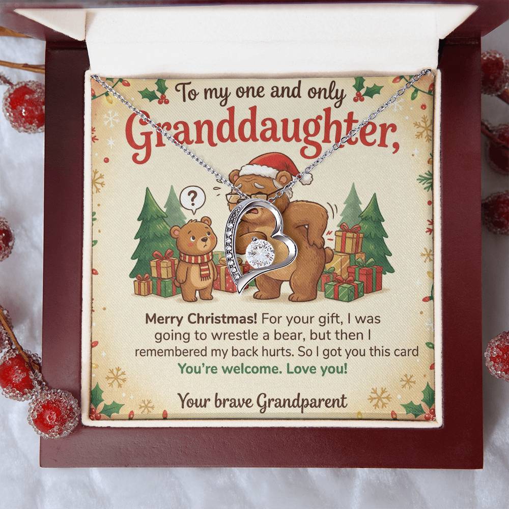 To My Granddaughter Necklace From Grandparent, Funny Christmas Gift, Granddaughter Christmas Present, Sentimental Gift - Love Knot Necklace-LKN36805