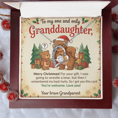 To My Granddaughter Necklace From Grandparent, Funny Christmas Gift, Granddaughter Christmas Present, Sentimental Gift - Love Knot Necklace-LKN36805