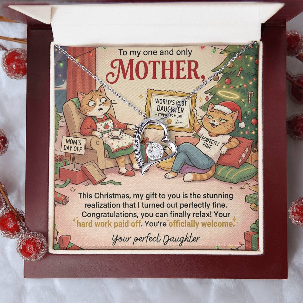 To My Mother Necklace From Daughter, Funny Christmas Gift For Mom, Hard Work Paid Off, Love Knot Necklace-LKN94846