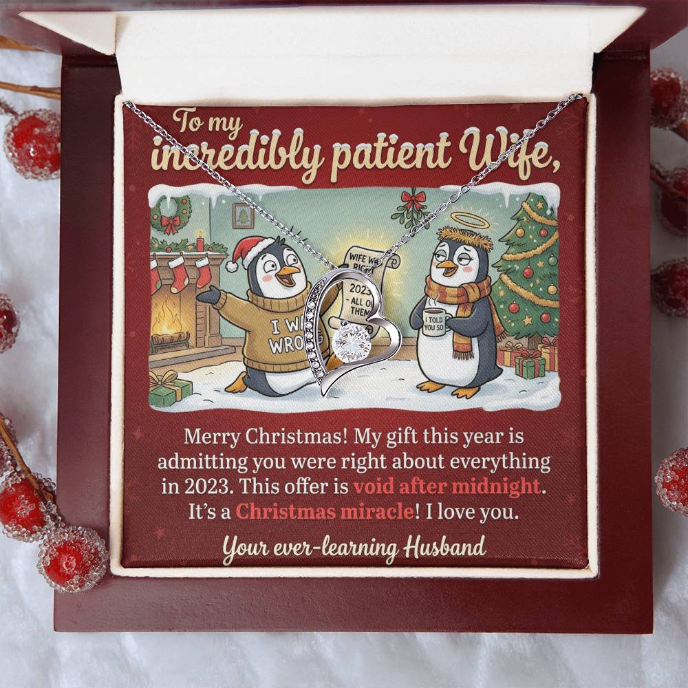 To My Wife Necklace From Husband, Funny Christmas Gift, Admitting You Were Right Xmas Present for Her, Love Knot Necklace-LKN65688