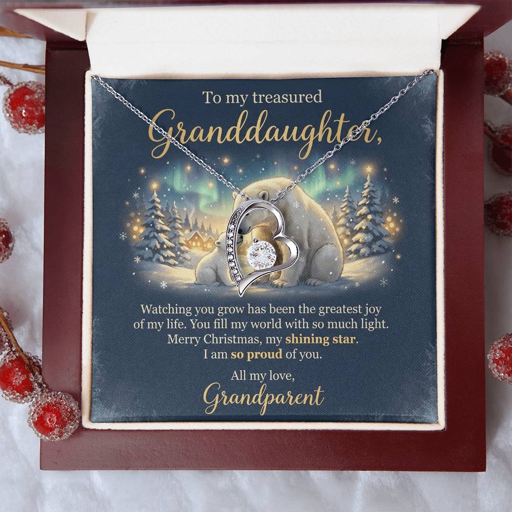 To My Granddaughter Necklace From Grandparent, Merry Christmas Gift, Sentimental Xmas Present, Love Knot Necklace-LKN59789