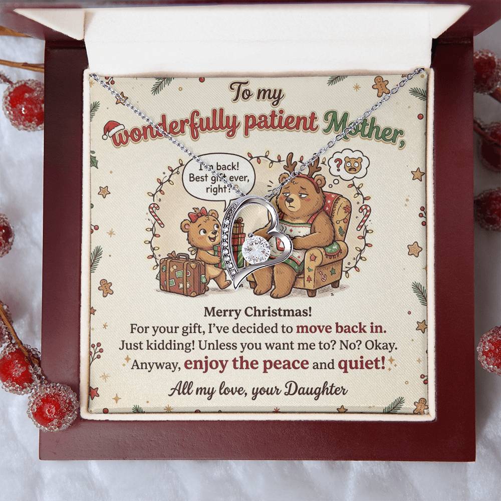 To My Mother Necklace From Daughter - Funny Christmas Gift For Mom, Holiday Present, Love Knot Necklace-LKN88179