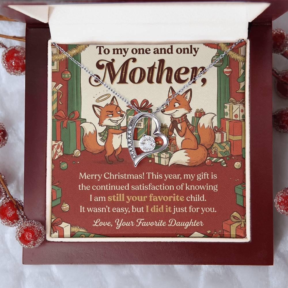 To My Mother Necklace From Daughter, Funny Christmas Gift For Mom, Favorite Child Gift Idea - Love Knot Necklace-LKN51122