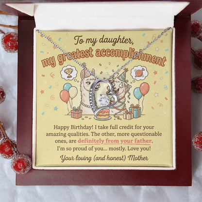 To My Daughter Necklace From Mother - Funny Birthday Gift, Mom and Daughter Gift - Love Knot Necklace-LKN97263