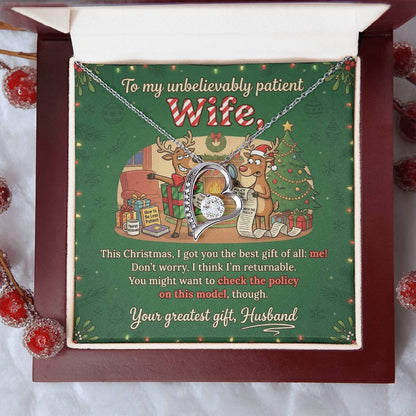 To My Wife Necklace From Husband, Funny Christmas Gift, Romantic Anniversary Gift for Her, Love Knot Necklace-LKN50129