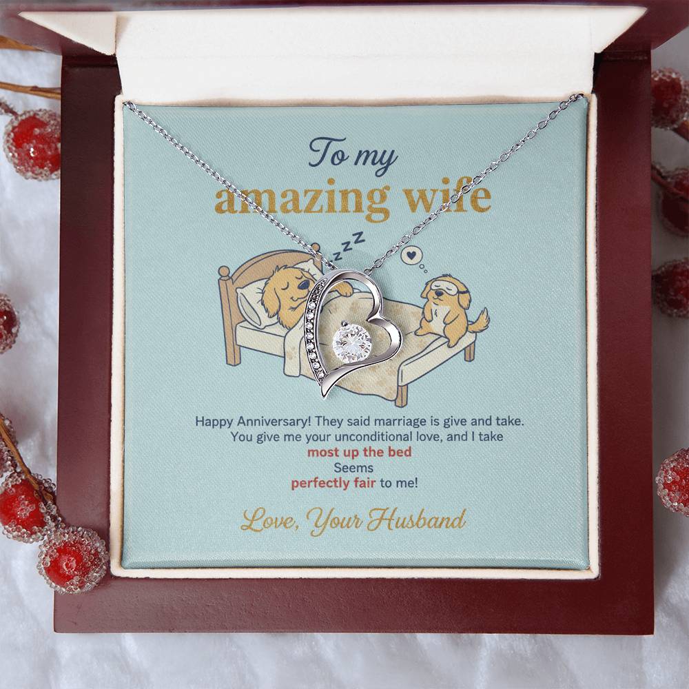 To My Wife Necklace From Husband, Happy Anniversary Gift, Funny Marriage Gift For Wife - Love Knot Necklace-LKN51197