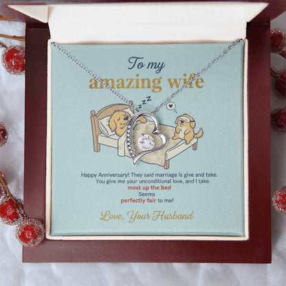 To My Wife Necklace From Husband, Happy Anniversary Gift, Funny Marriage Gift For Wife - Love Knot Necklace-LKN51197