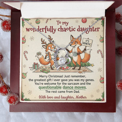 To My Daughter Necklace From Mother, Funny Christmas Gift for Daughter, Daughter Christmas Present, Love Knot Necklace-LKN63275