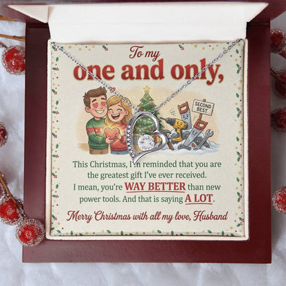 To My Husband Necklace From Wife, Funny Christmas Gift For Him, Anniversary Gift - Love Knot Necklace-LKN27001