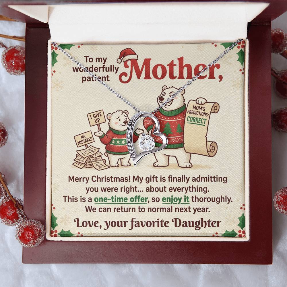 To My Mother Necklace From Daughter, Funny Christmas Gift For Mom, Holiday Present, You Were Right Gift - Love Knot Necklace-LKN96296