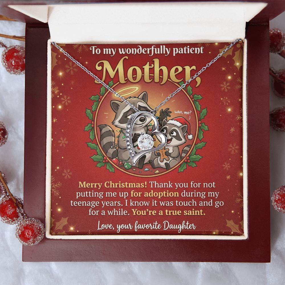 To My Mother Necklace From Daughter, Funny Christmas Gift, Birthday Gift for Mom from Daughter - Love Knot Necklace-LKN74211