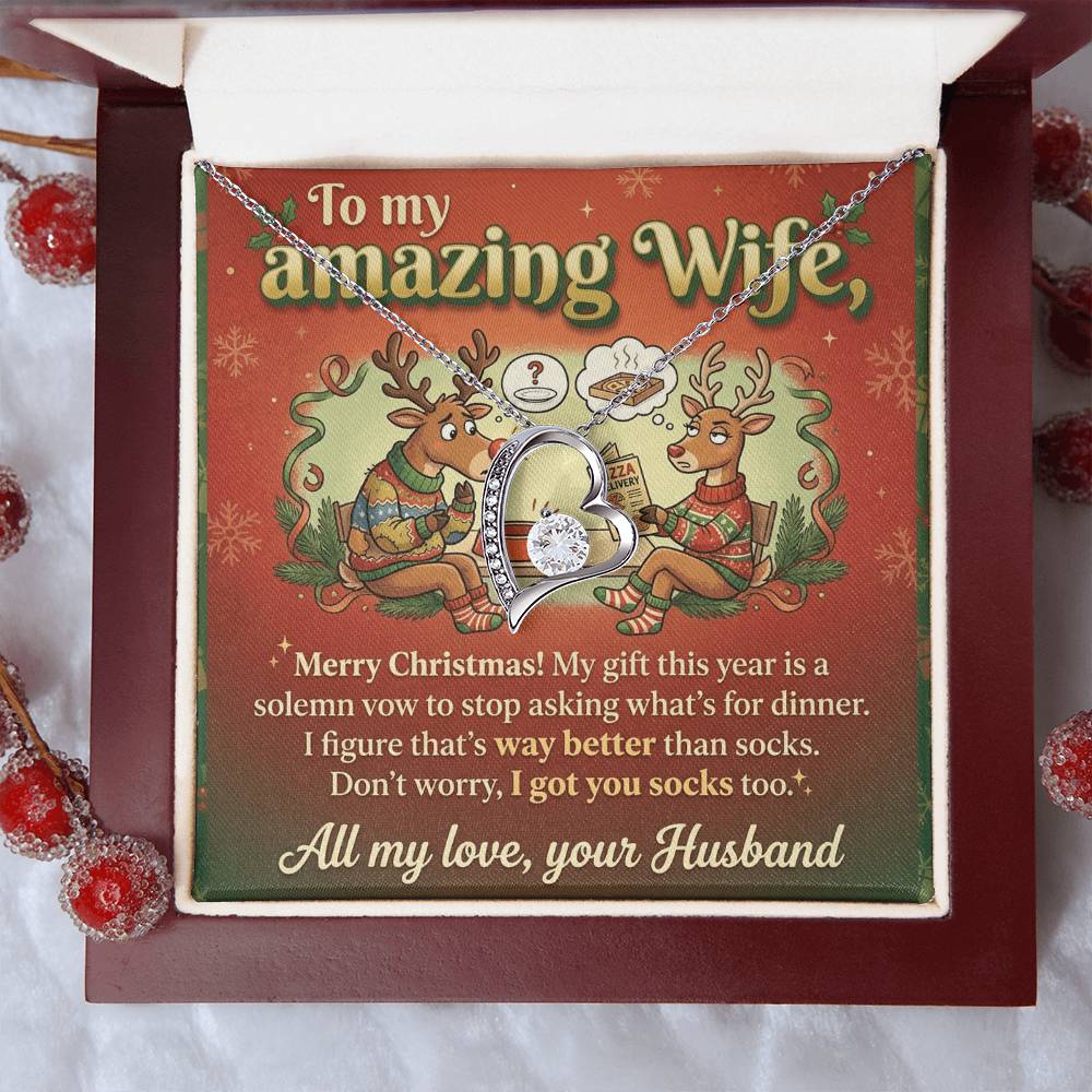 To My Wife Necklace From Husband, Funny Christmas Gift For Her, Romantic Husband To Wife Gift, Love Knot Necklace-LKN49311