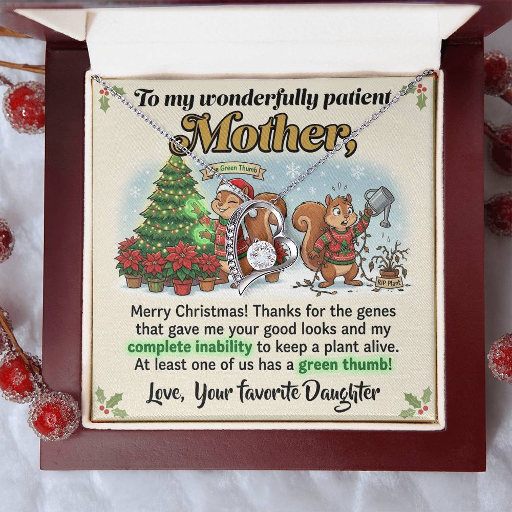 To My Mother Necklace From Daughter, Funny Christmas Gift For Mom, Holiday Present, Love Knot Necklace-LKN11476