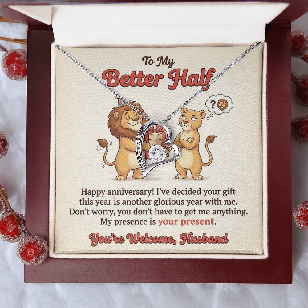 To My Husband Necklace From Wife, Funny Happy Anniversary Gift for My Better Half, Joke Gift for Him - Love Knot Necklace-LKN21228