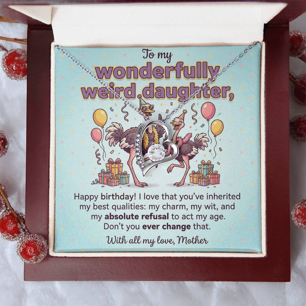 To My Daughter Necklace From Mother, Funny Birthday Gift for Weird Daughter, From Mom - Love Knot Necklace-LKN26959