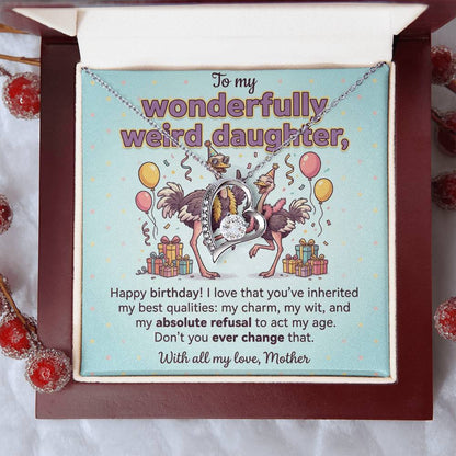 To My Daughter Necklace From Mother, Funny Birthday Gift for Weird Daughter, From Mom - Love Knot Necklace-LKN26959