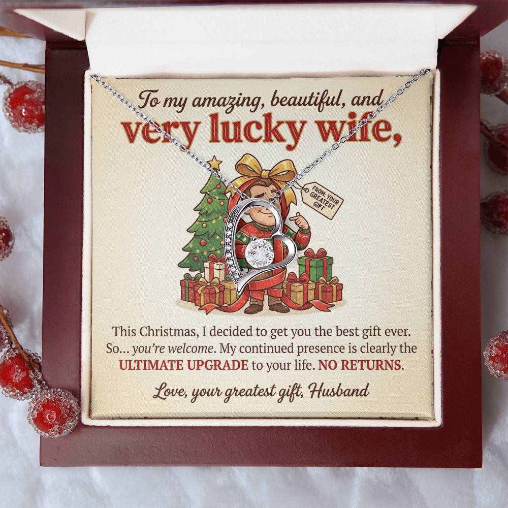 To My Wife Necklace From Husband - Funny Christmas Gift For Wife, Humorous Holiday Gift - Love Knot Necklace-LKN57418