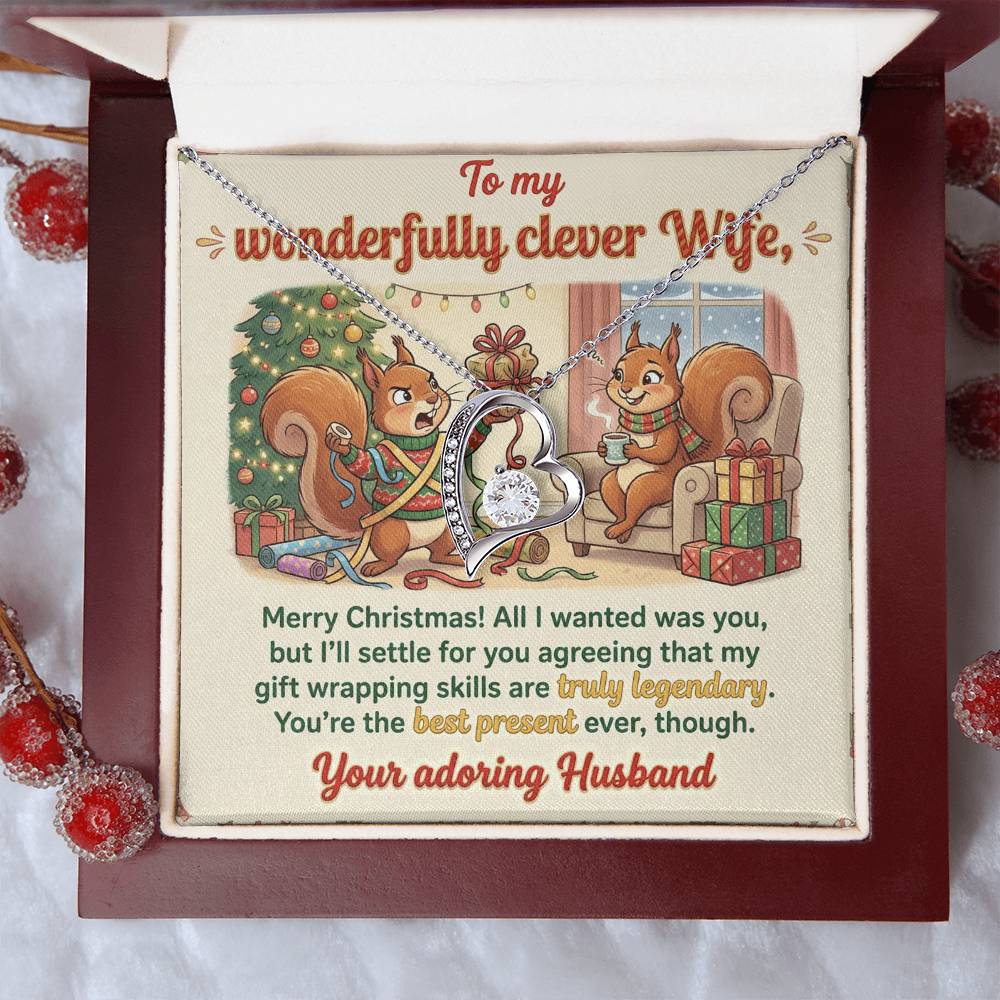 To My Wife Necklace From Husband, Funny Christmas Gift For Her, Romantic Wife Gift - Love Knot Necklace-LKN81966