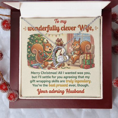 To My Wife Necklace From Husband, Funny Christmas Gift For Her, Romantic Wife Gift - Love Knot Necklace-LKN81966