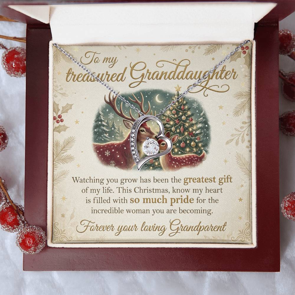 To My Granddaughter Necklace From Grandparent, Christmas Gift For Granddaughter, Grandparent To Granddaughter Gift - Love Knot Necklace-LKN23442