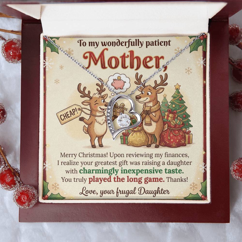 To My Mother Necklace From Daughter, Funny Christmas Gift, Mom Gift for Christmas, Merry Christmas Mom - Love Knot Necklace-LKN61313