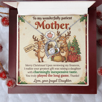 To My Mother Necklace From Daughter, Funny Christmas Gift, Mom Gift for Christmas, Merry Christmas Mom - Love Knot Necklace-LKN61313