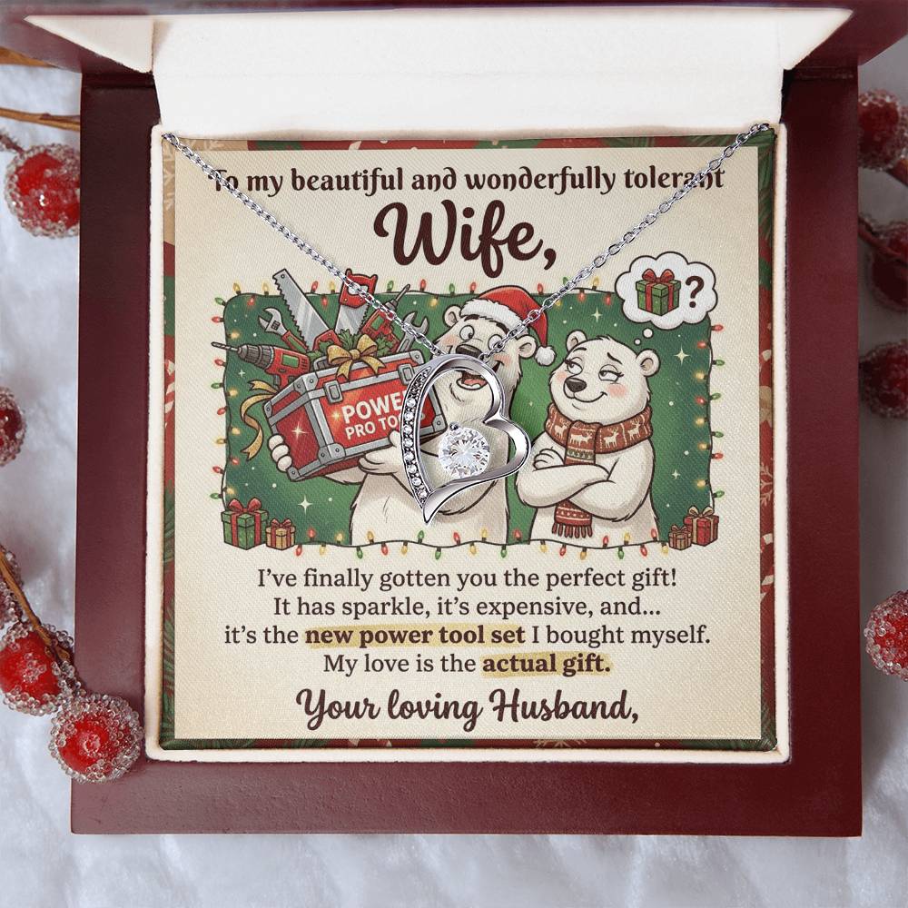 To My Wife Necklace From Husband, Funny Christmas Gift, Humorous Birthday Present for Her, Love Knot Necklace-LKN61772