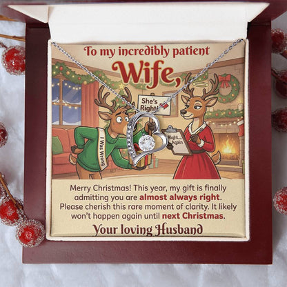 To My Wife Necklace From Husband, Funny Christmas Gift For Her, Admitting You're Right - Love Knot Necklace-LKN11928